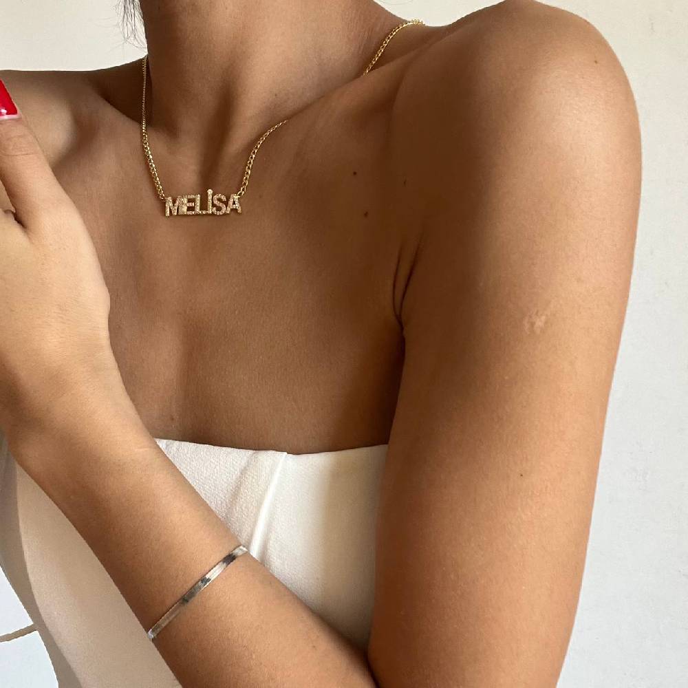 Kardelen Full Zirkonia Namenskette II - 925 SILBER