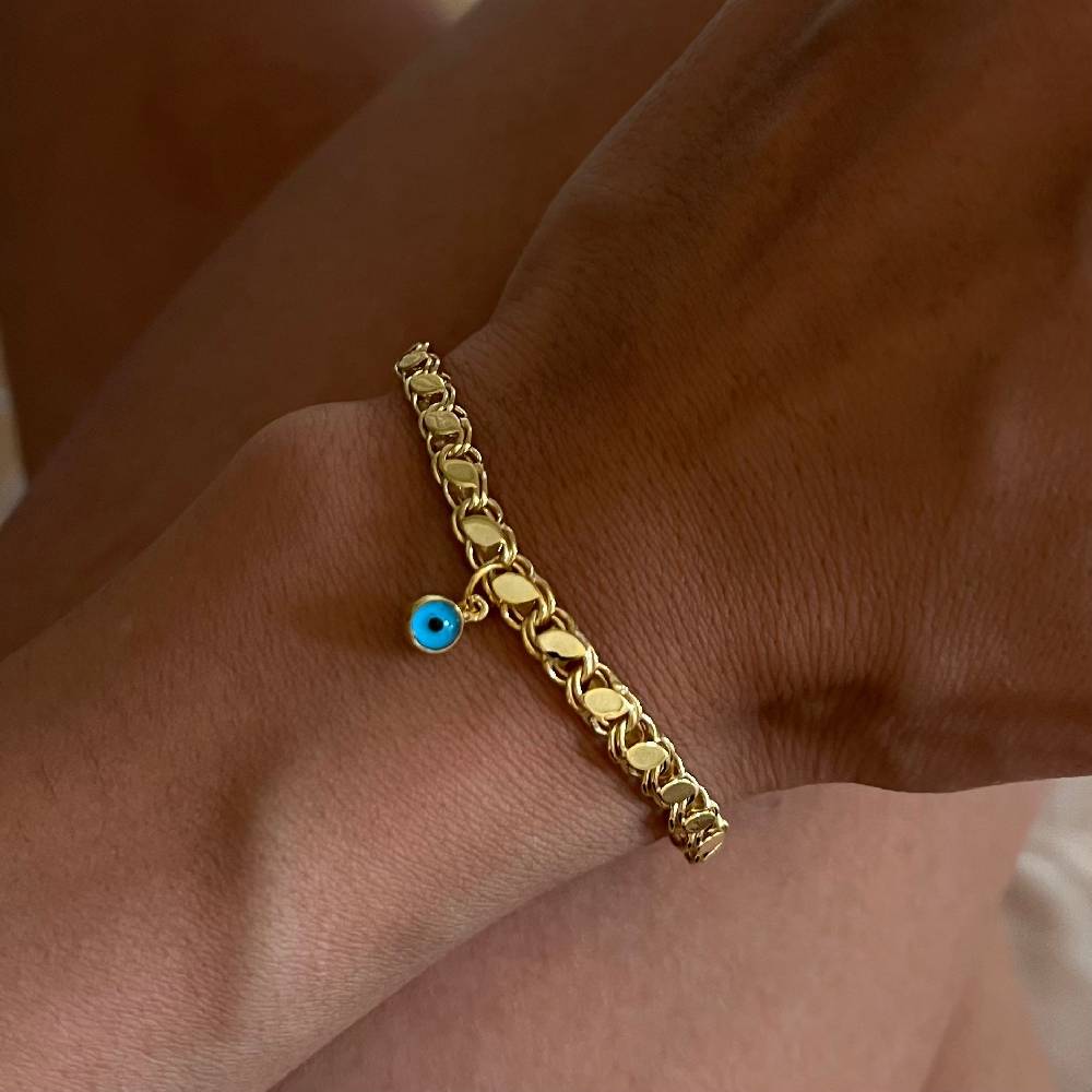 Kardelen Gersten Armkette Mit Nazar - 925 SILBER