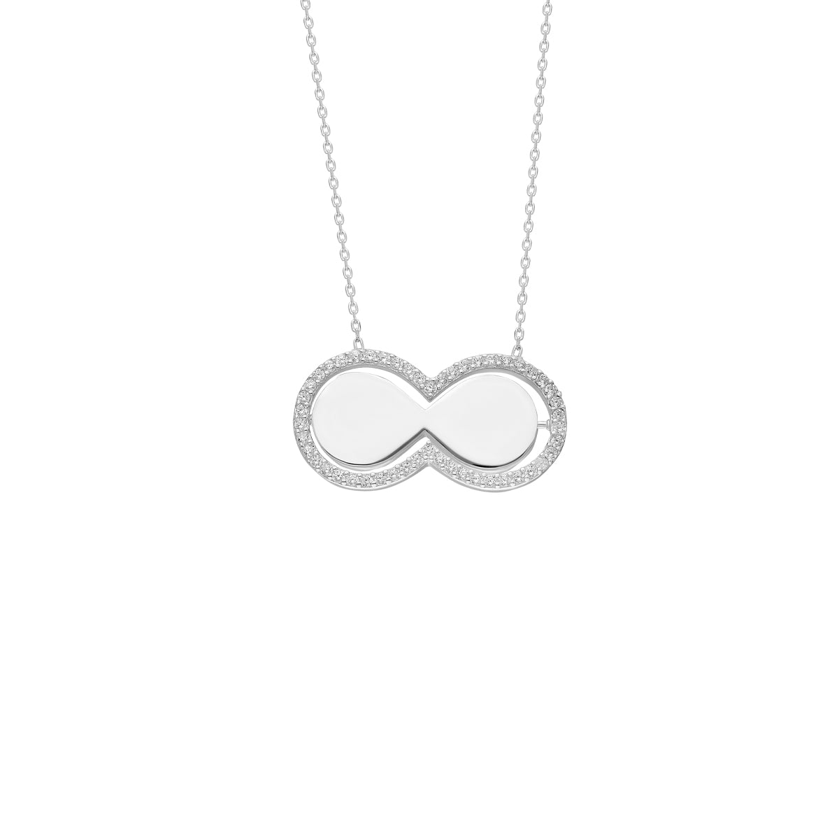 Kardelen Glänzend Infinity Halskette - 925 SILBER