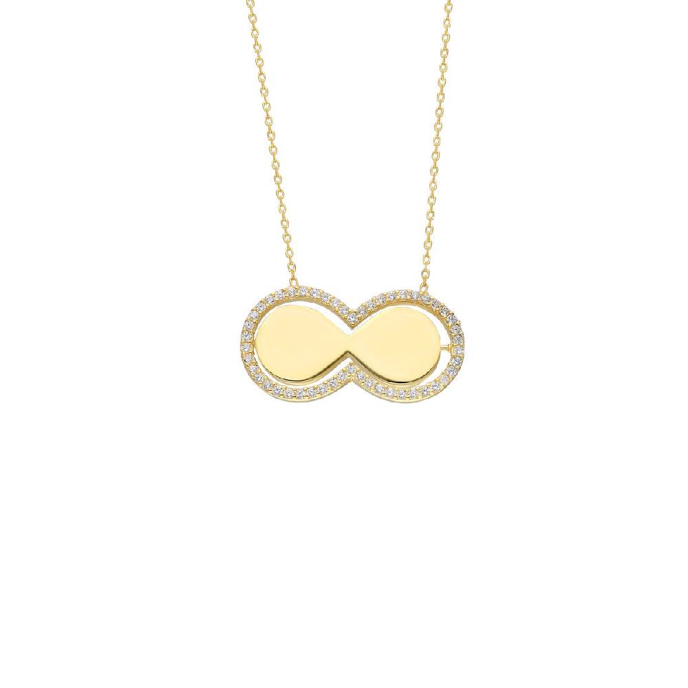 Kardelen Glänzend Infinity Halskette - 925 SILBER