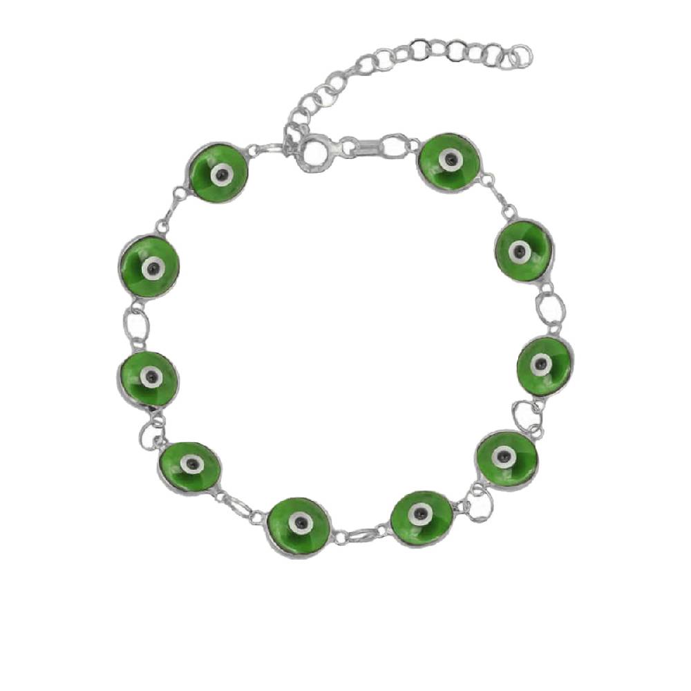 Kardelen Grande Green Nazar Armkette - 925 SILBER