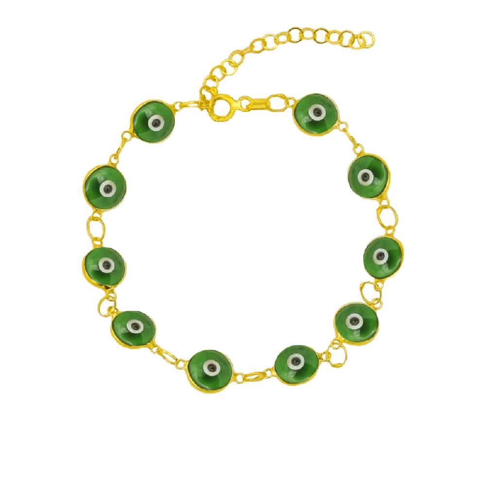 Kardelen Grande Green Nazar Armkette - 925 SILBER