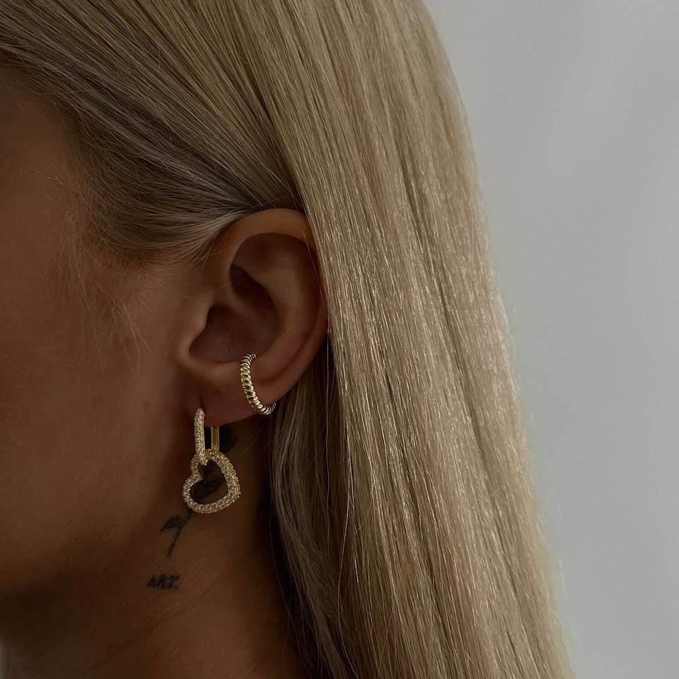 Kardelen Hängende Herz Ohrringe - 925 SILBER