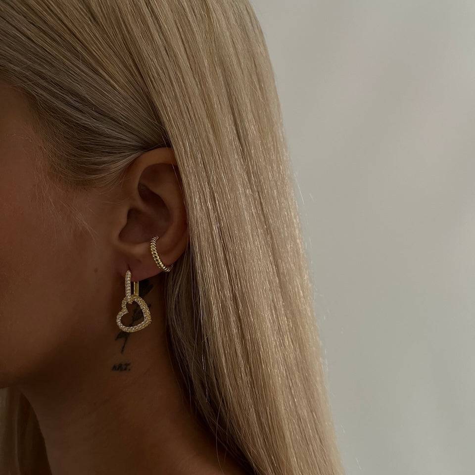 Kardelen Hängende Herz Ohrringe - 925 SILBER