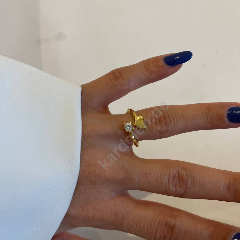 Kardelen Heart Diamond Ring - 925 SILBER