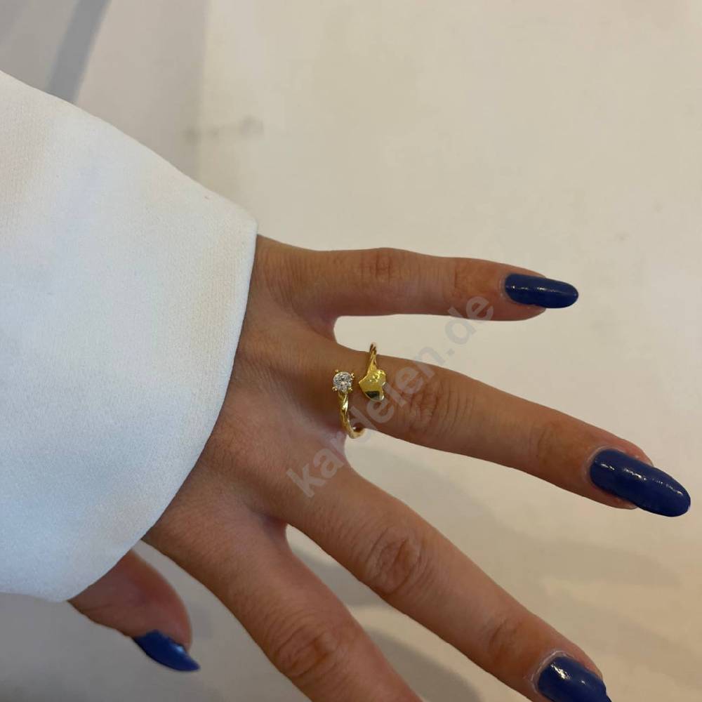 Kardelen Heart Diamond Ring - 925 SILBER