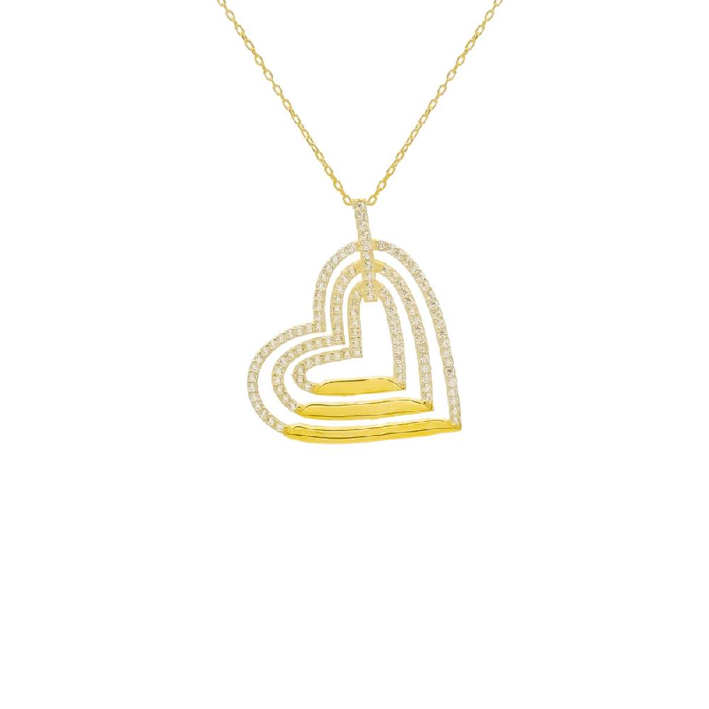 Kardelen Herz 3er Gravur Kette - 925 SILBER