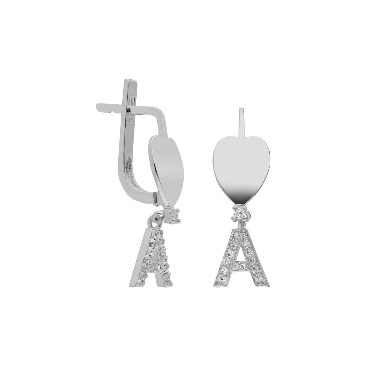 Kardelen Herz Buchstaben Ohrring - 925 SILBER