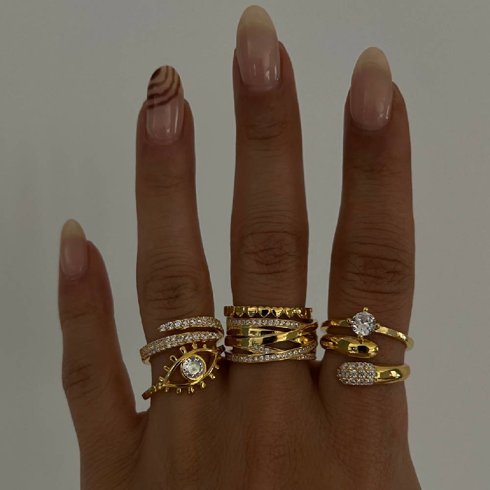 Kardelen Herz Line Ring - 925 SILBER