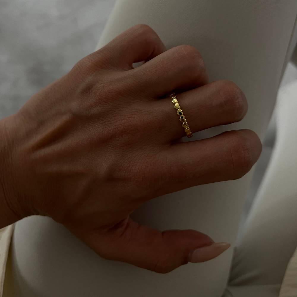 Kardelen Herz Line Ring - 925 SILBER