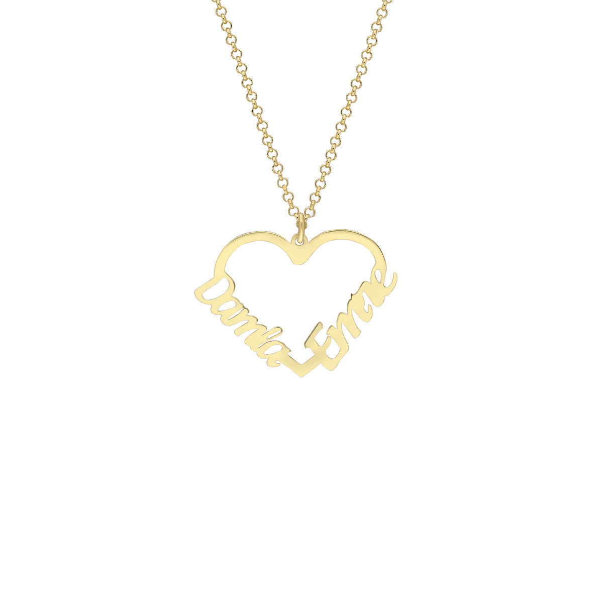 Kardelen Herzkette mit 2 Namen - 925 SILBER