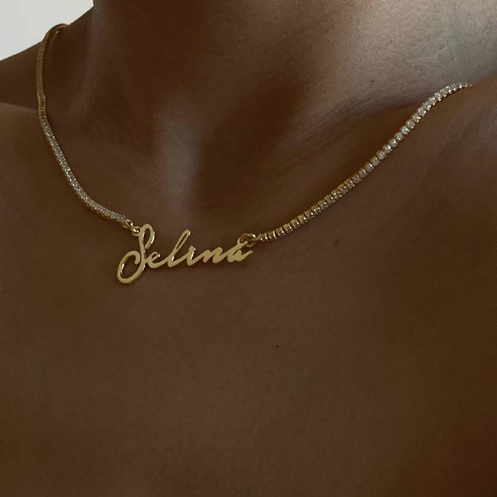 Kardelen ICED OUT NOTERA NAMENSKETTE - 925 SILBER