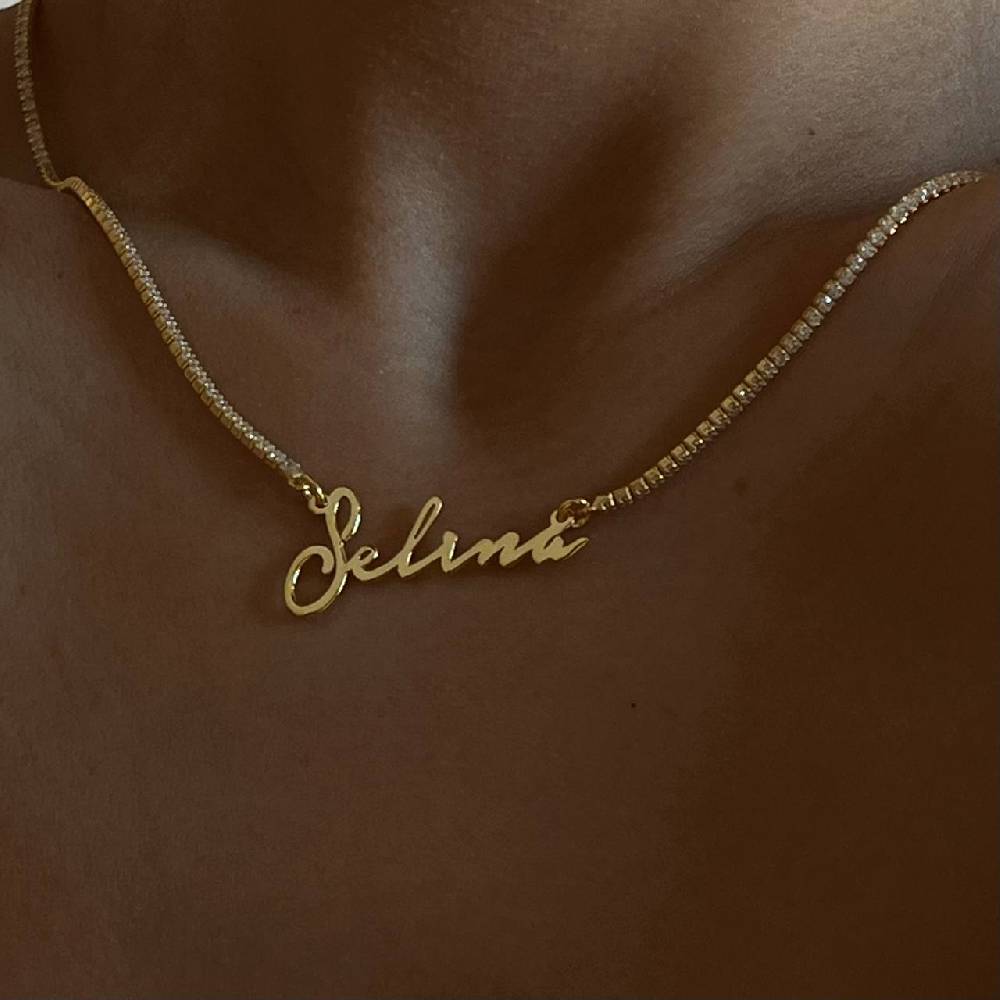 Kardelen ICED OUT NOTERA NAMENSKETTE - 925 SILBER