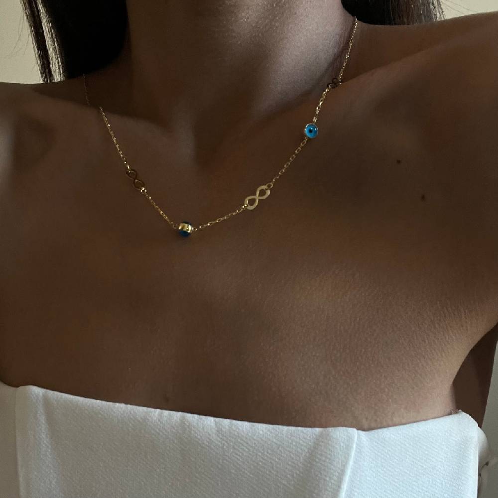 Kardelen Infinity Nazar Halskette II - 925 SILBER