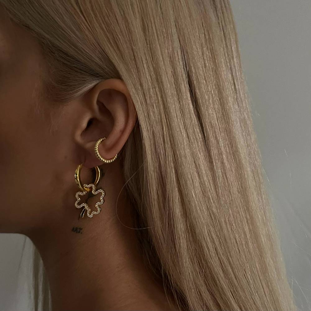 Kardelen Kleeblatt Zirkonia Ohhringe - 925 SILBER