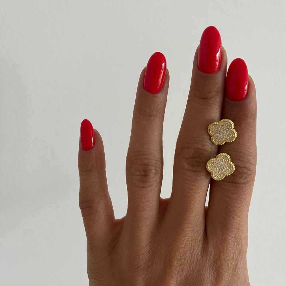 Kardelen KLEEBLATT ZIRKONIA OHRSTECKER - 925 SILBER