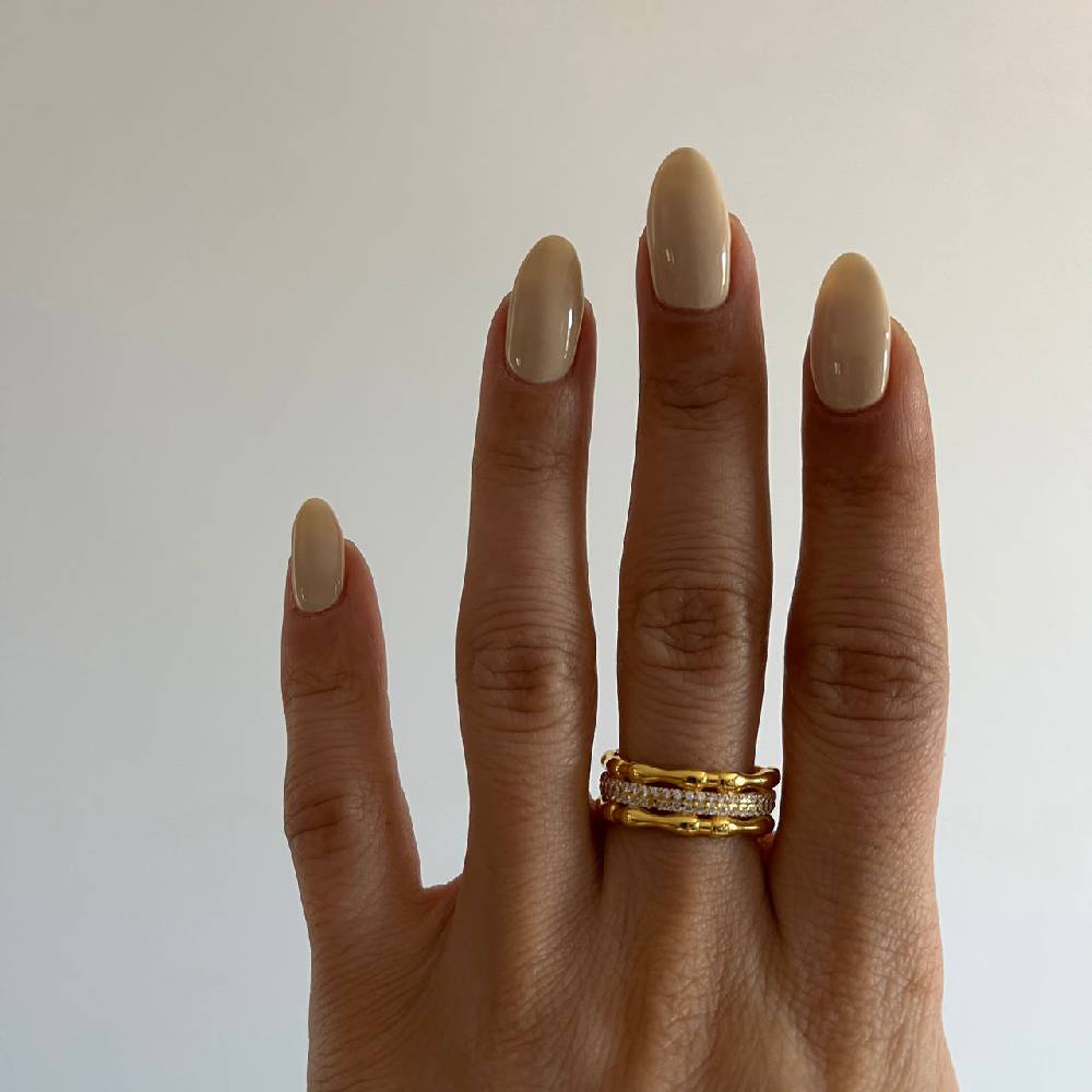 Kardelen Knochig Zirkonia Ring - 925 SILBER