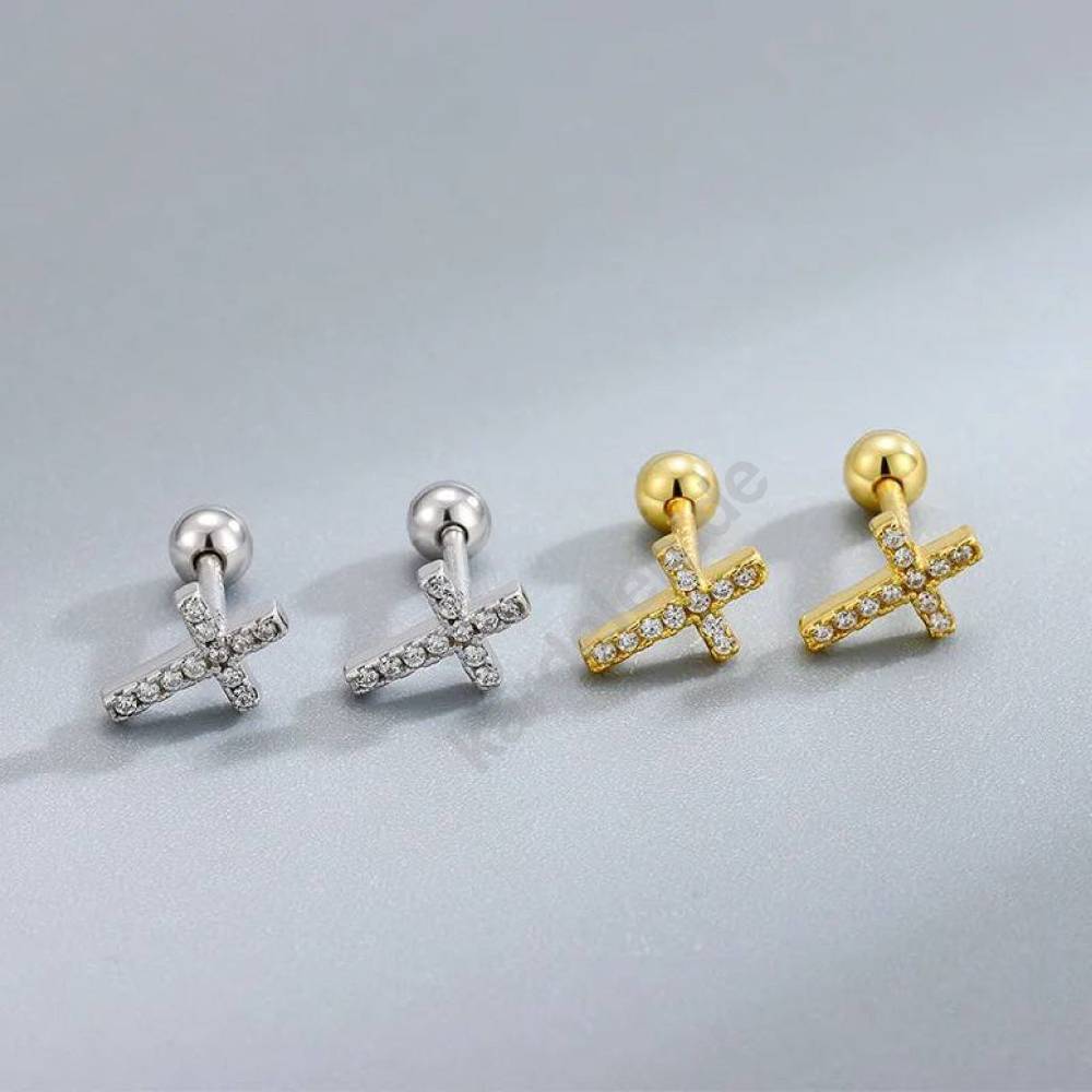 Kardelen KREUZ PIERCING ZIRKONIA