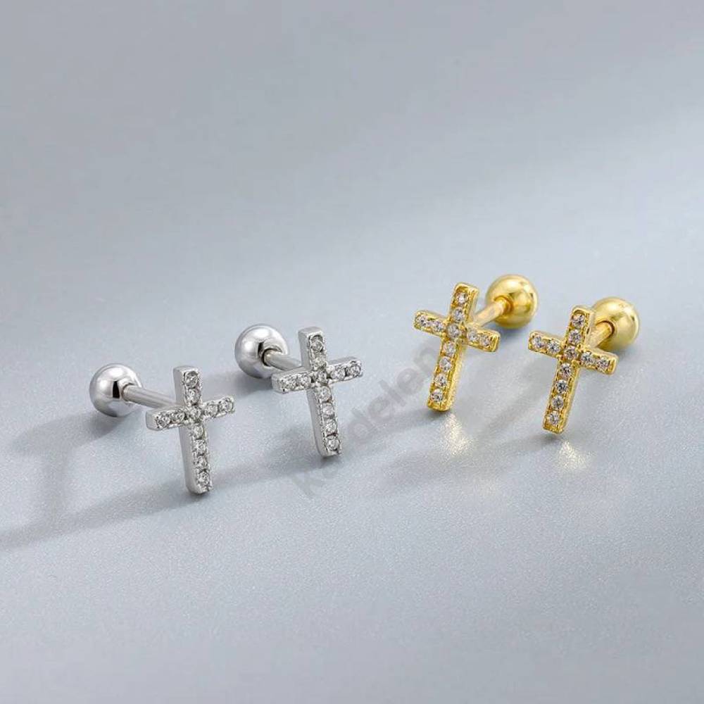 Kardelen KREUZ PIERCING ZIRKONIA