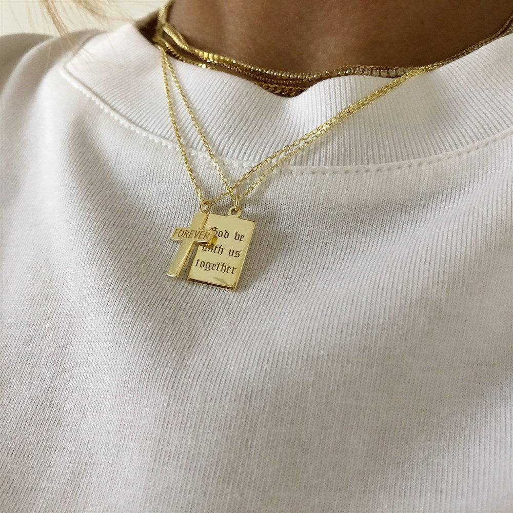 Kardelen Kreuzkette Mit Name - 925 SILBER