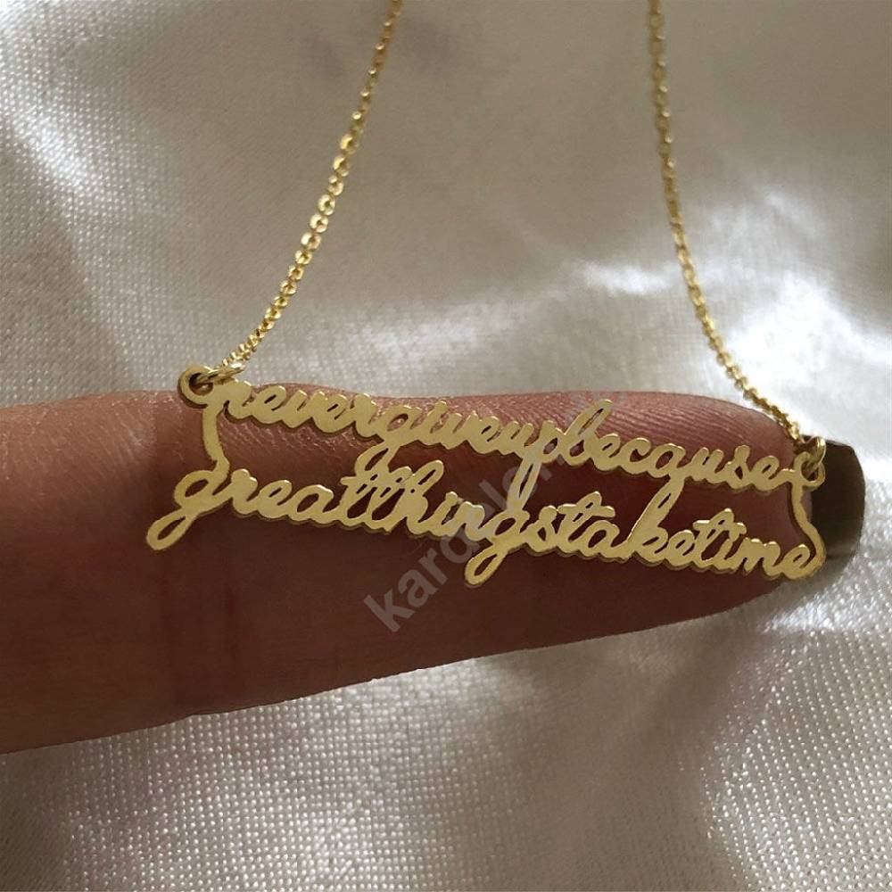 Kardelen Langer Satz Halskette - 925 SILBER