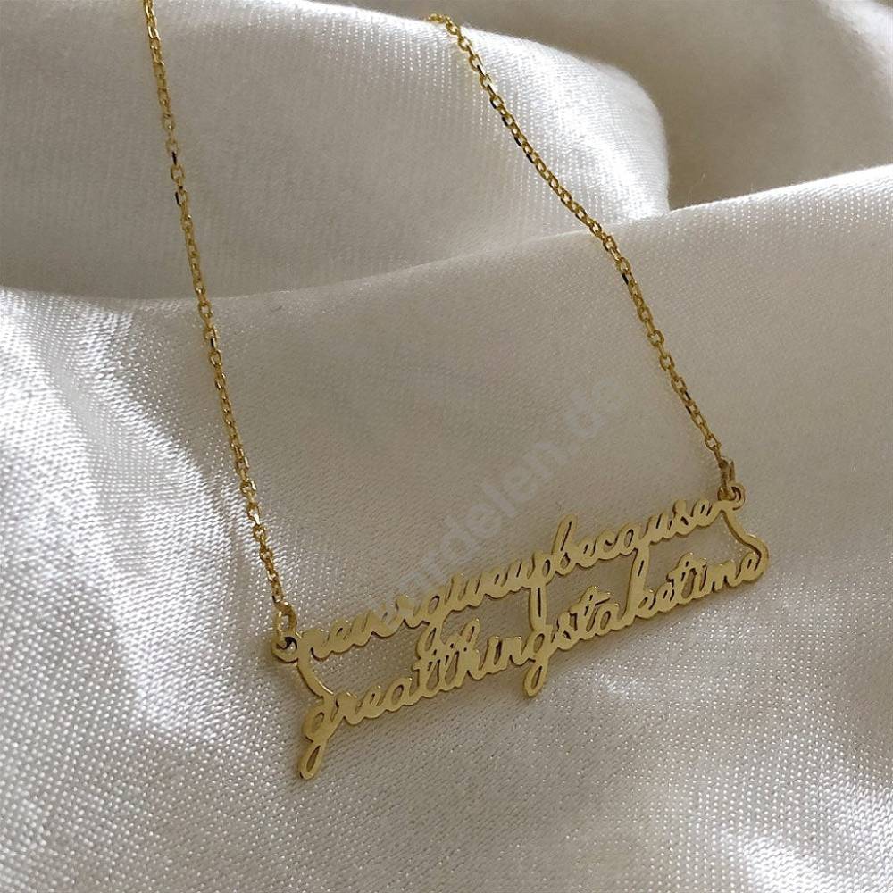 Kardelen Langer Satz Halskette - 925 SILBER