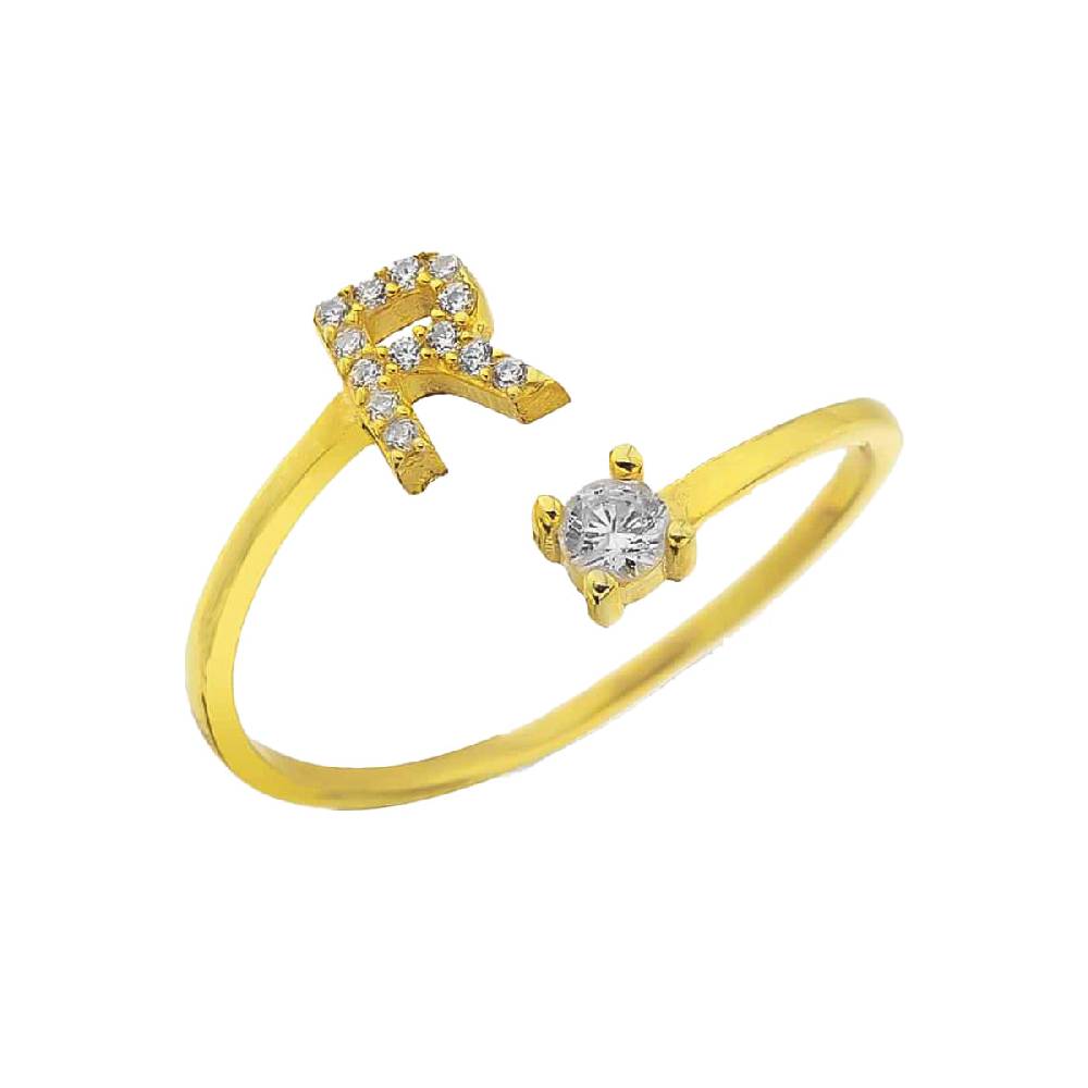 Kardelen Letter Diamond Ring - 925 SILBER