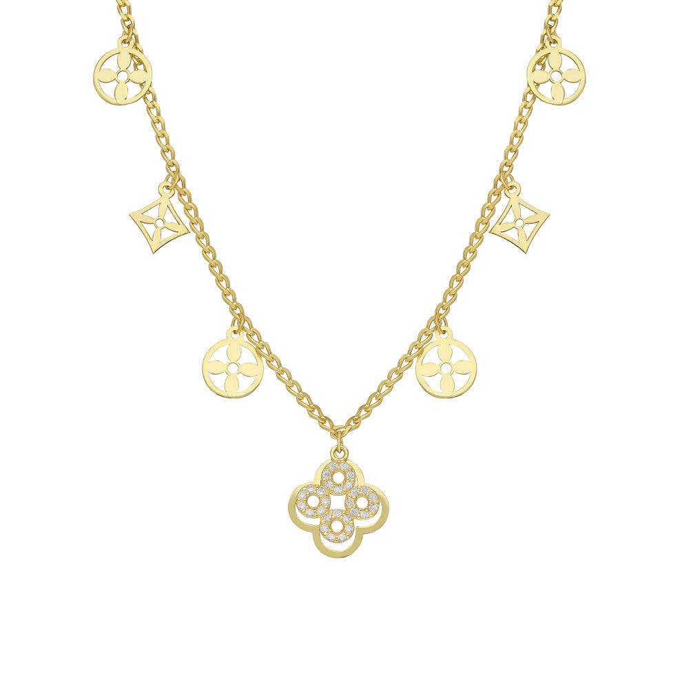 Kardelen Luxus Charm Halskette - 925 SILBER