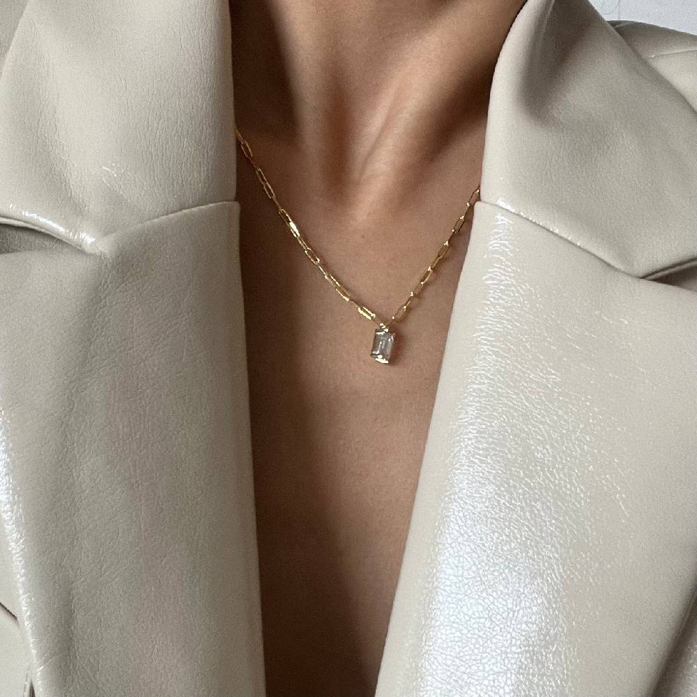 Kardelen Mini Baguette Halskette - 925 SILBER