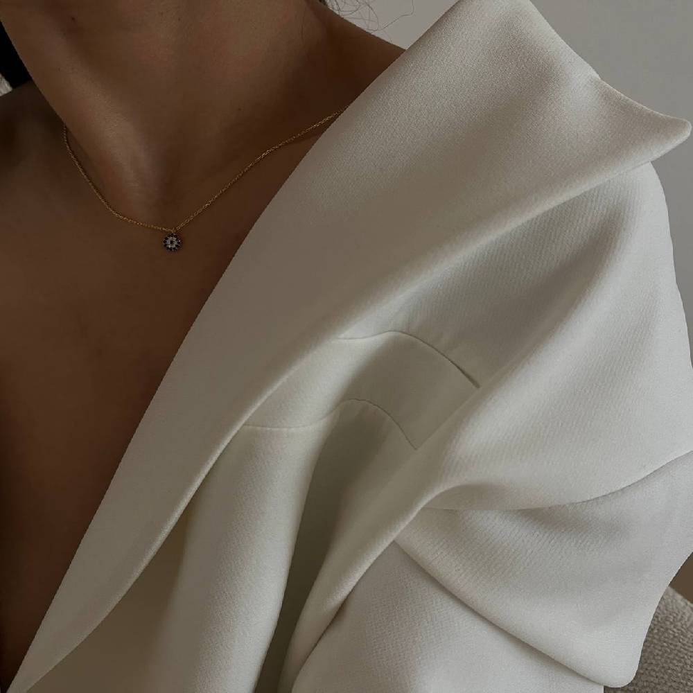 Kardelen Mini Nazar Zirkonia Halskette - 925 SILBER