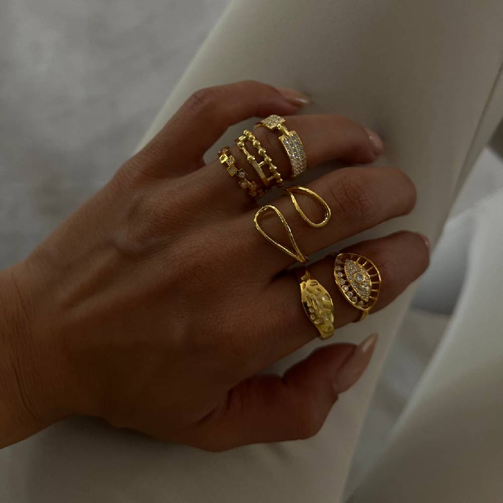 Kardelen Mini Squares Ring - 925 SILBER