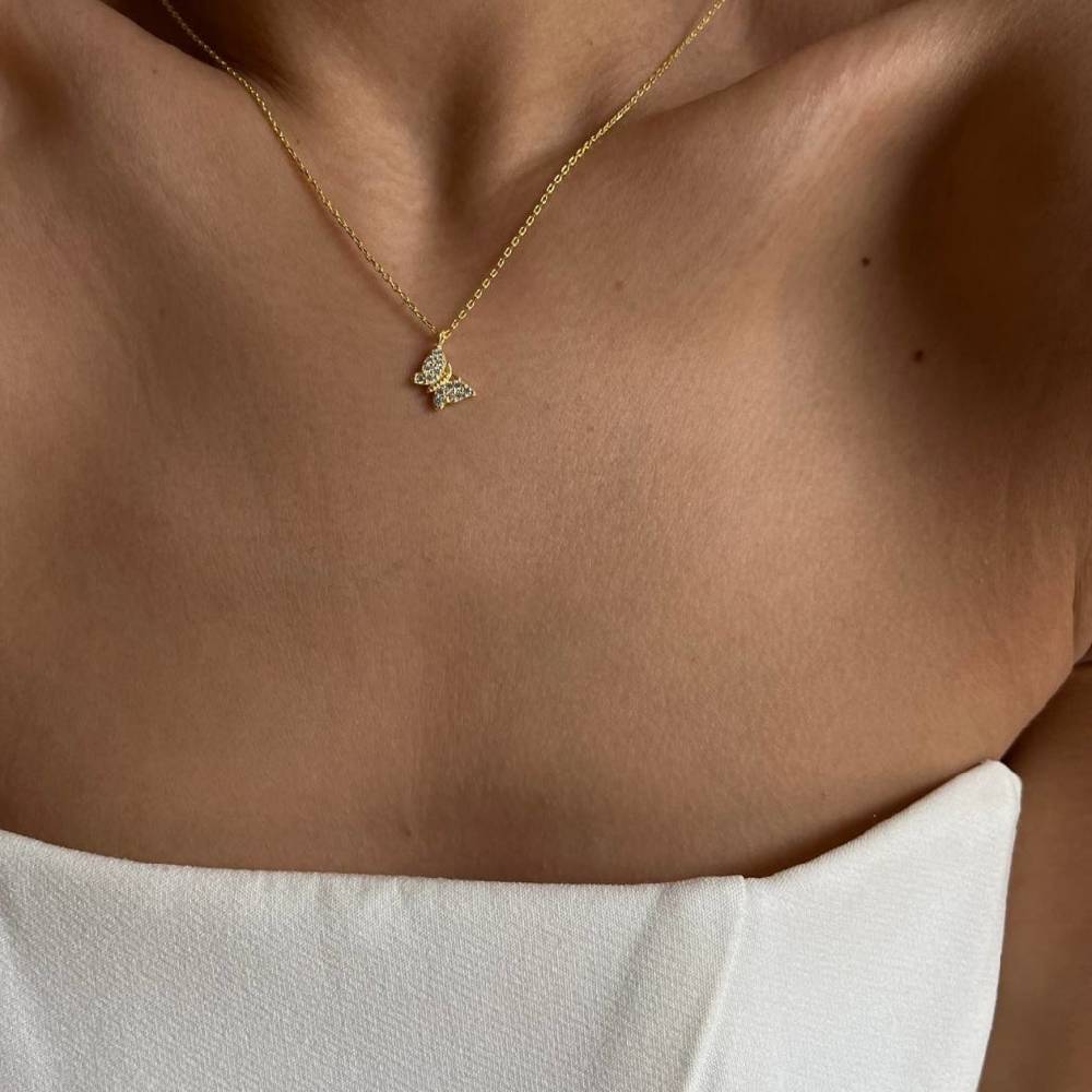 Kardelen MINIMAL BUTTERFLY NECKLACE - 925 SILBER