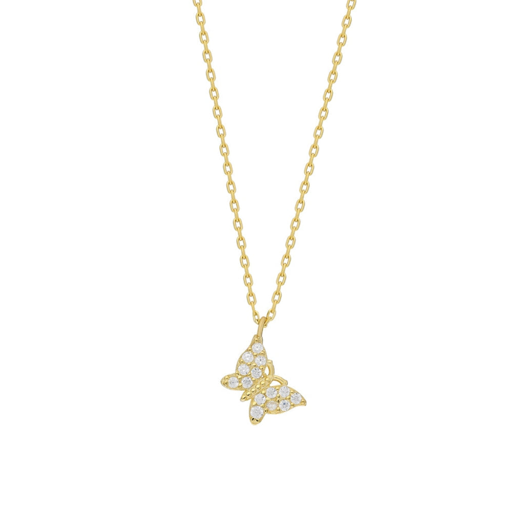 Kardelen MINIMAL BUTTERFLY NECKLACE - 925 SILBER
