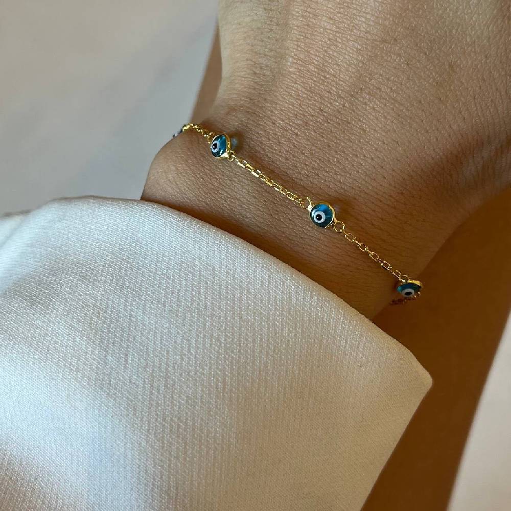 Kardelen Minimal Nazar Armkette - 925 SILBER