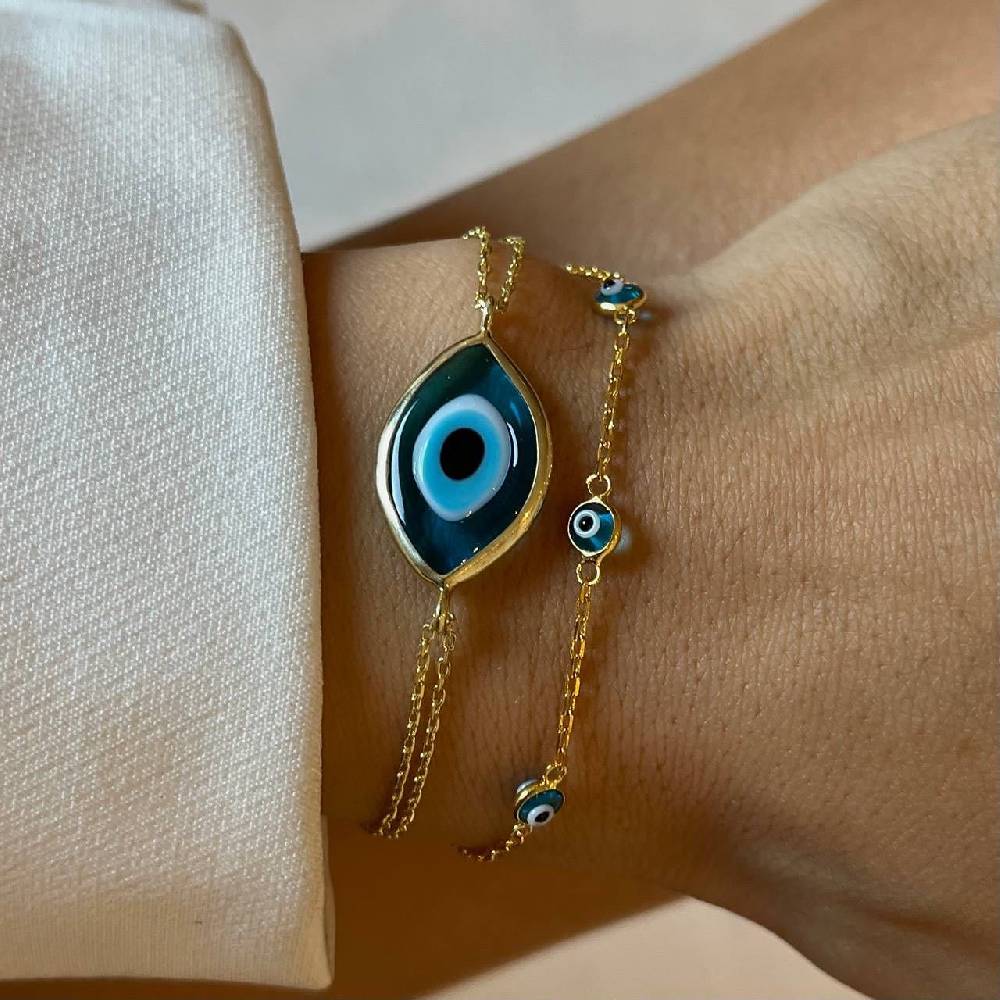 Kardelen Minimal Nazar Armkette - 925 SILBER