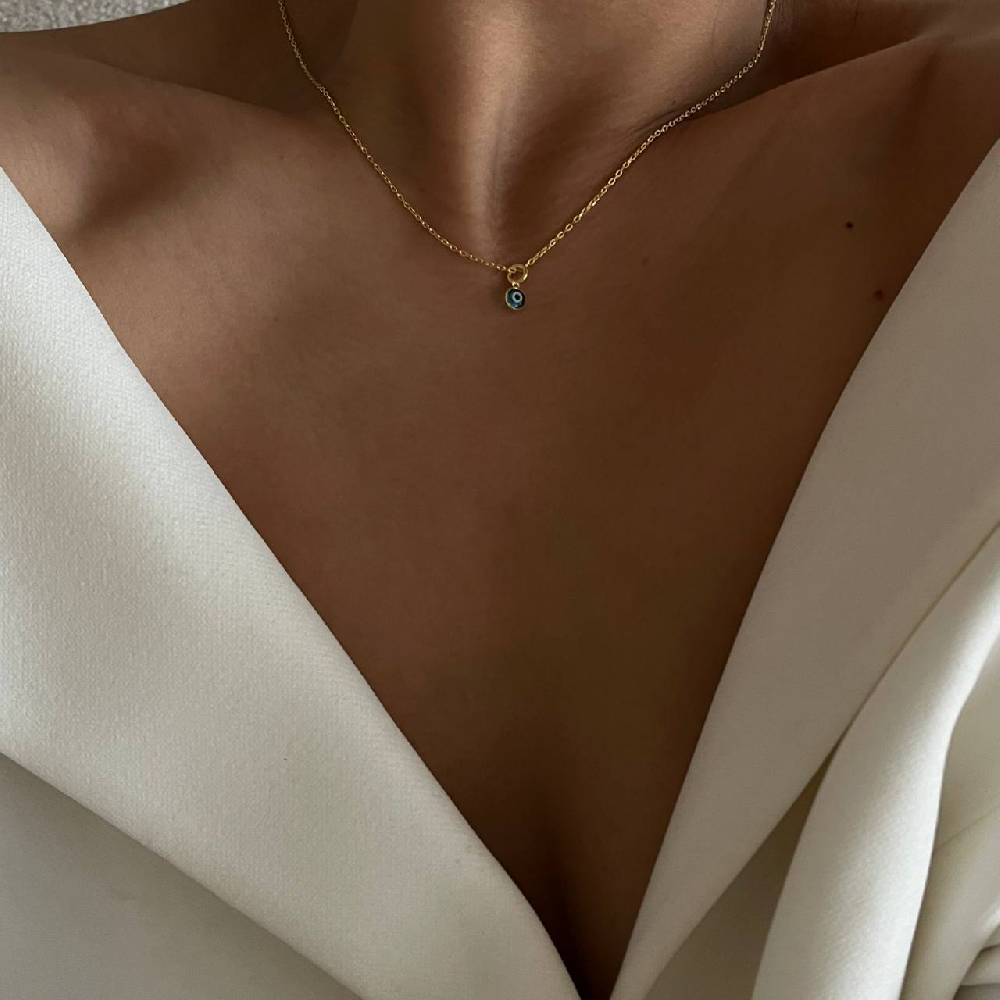 Kardelen Minimal Nazar Halskette - 925 SILBER