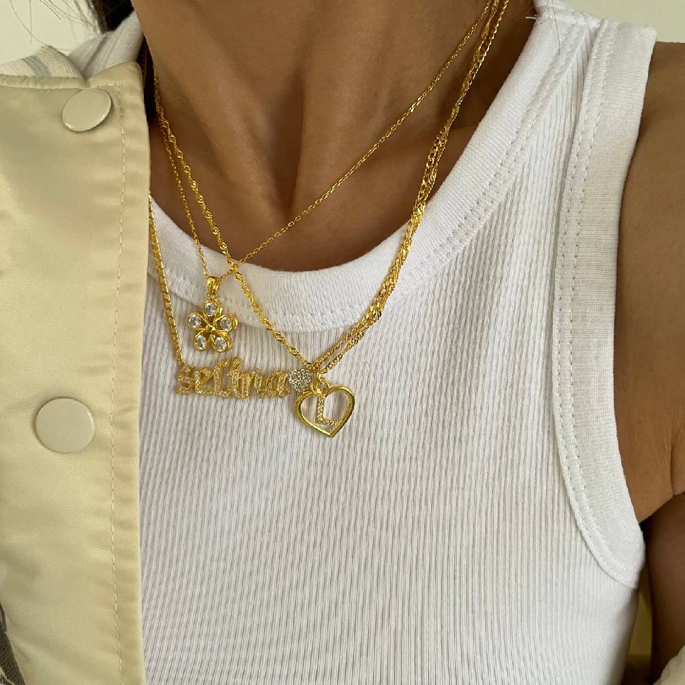 Kardelen Namenskette Mit Herz - 925 SILBER