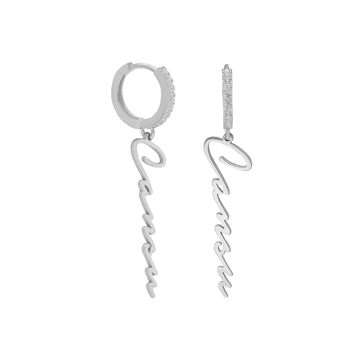 Kardelen Namensohrring Mit Zirkonia - 925 SILBER