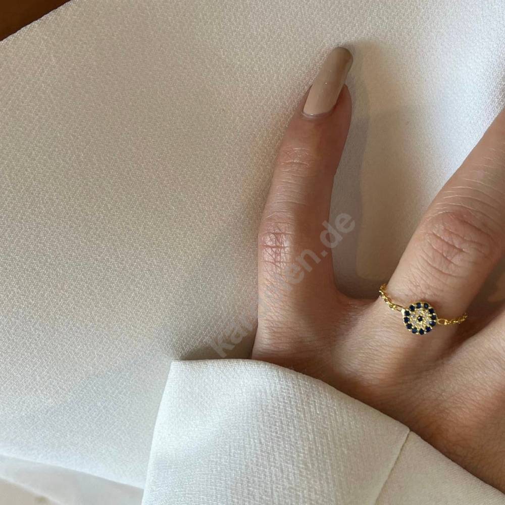 Kardelen NAZAR CHAIN RING - 925 SILBER