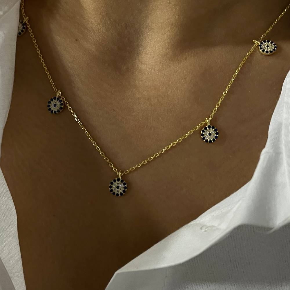 Kardelen Nazar Chocker 5er Kette - 925 SILBER