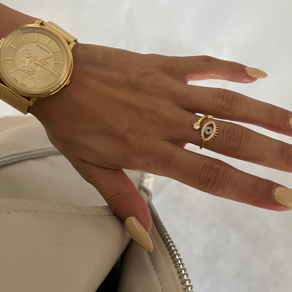 Kardelen Nazar Eye Stone Ring - 925 SILBER