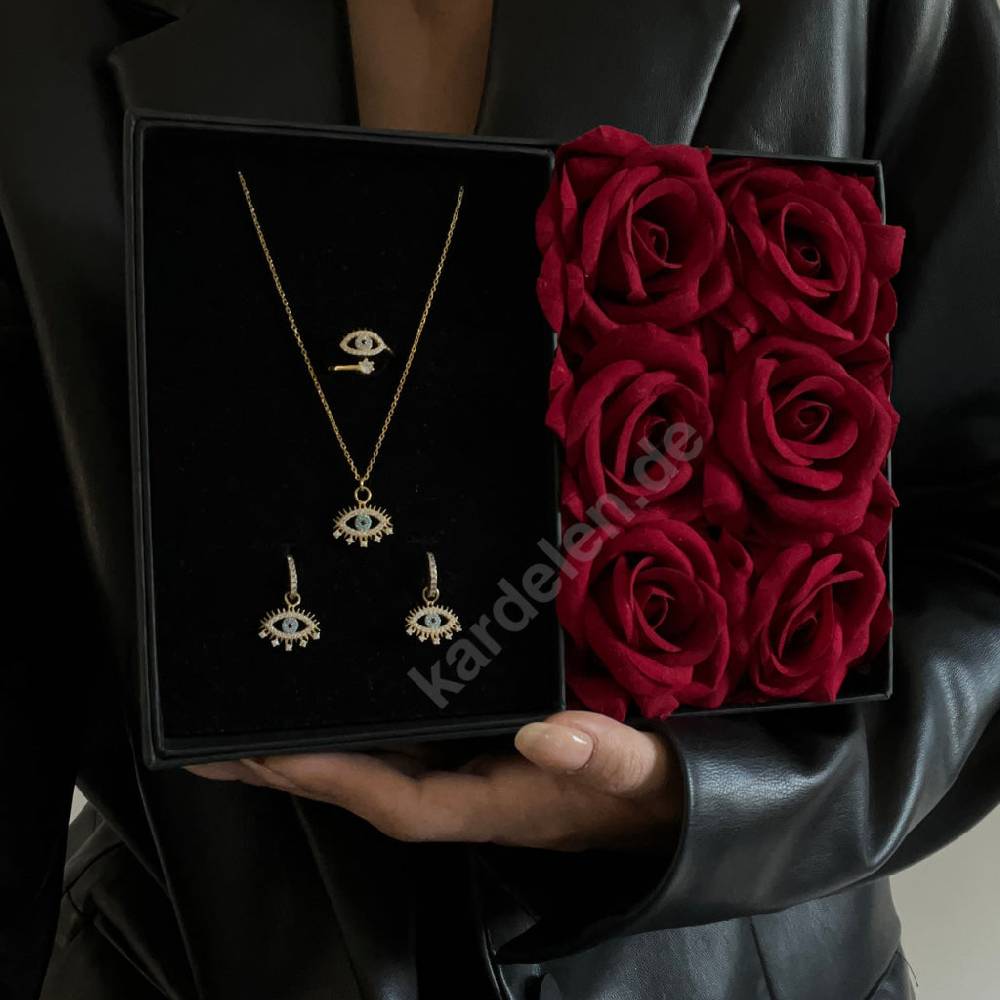 Kardelen Nazar mit Zirkonia Stein Set - 925 SILBER