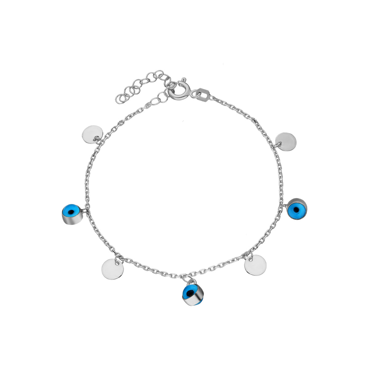 Kardelen Nazar Plättchen Armkette - 925 SILBER