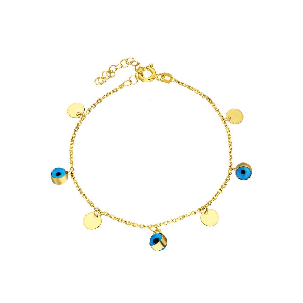 Kardelen Nazar Plättchen Armkette - 925 SILBER