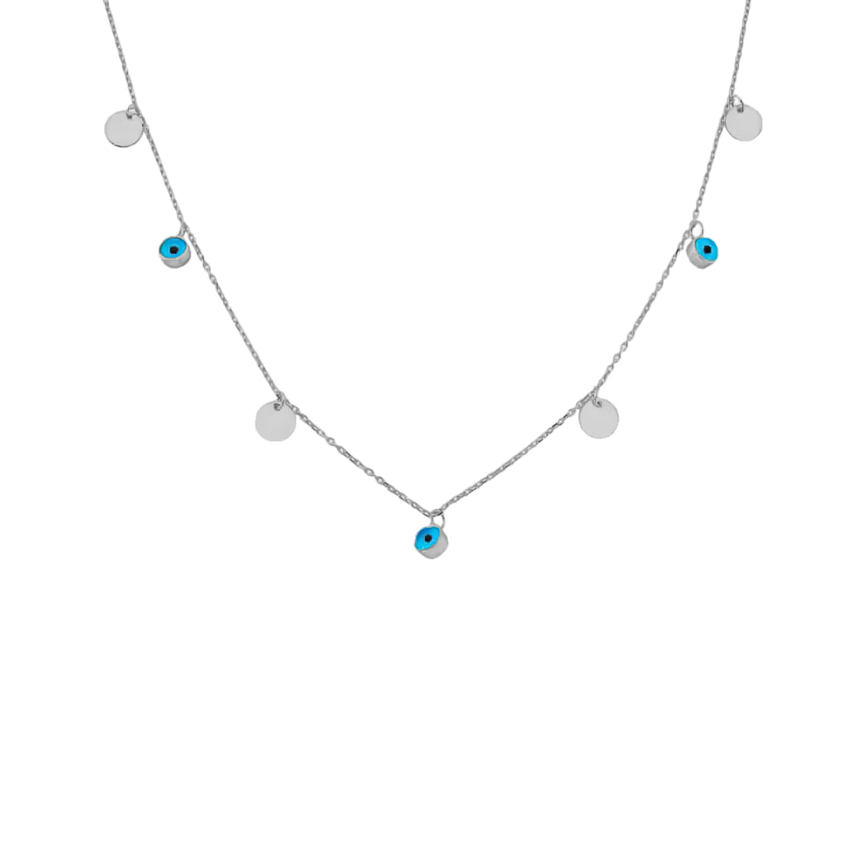 Kardelen Nazar Plättchen Kette - 925 SILBER