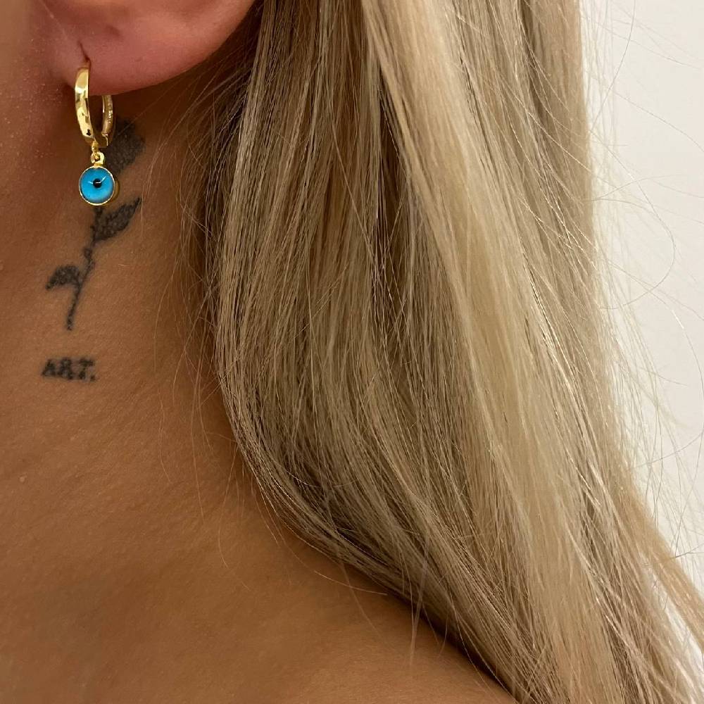 Kardelen Nazar Runde Ohrring - 925 SILBER