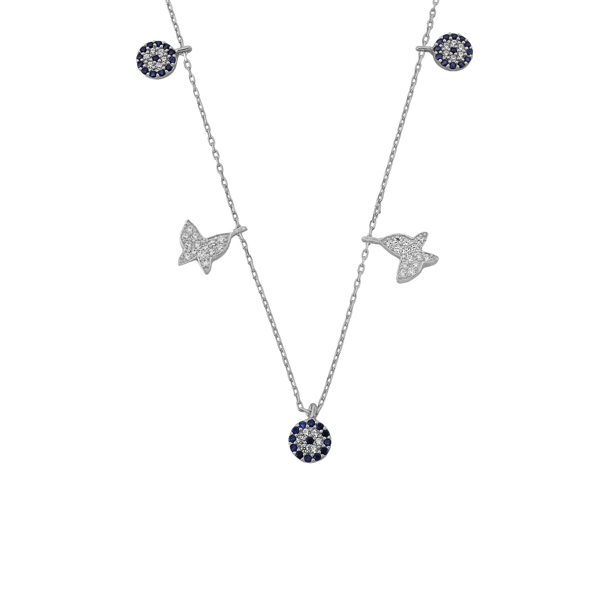 Kardelen Nazar X Butterfly Kette - 925 SILBER