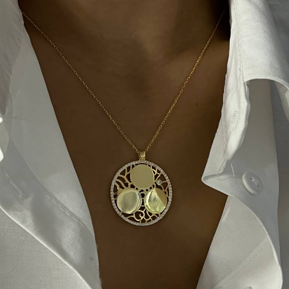 Kardelen Ornament Gravurkette - 925 SILBER