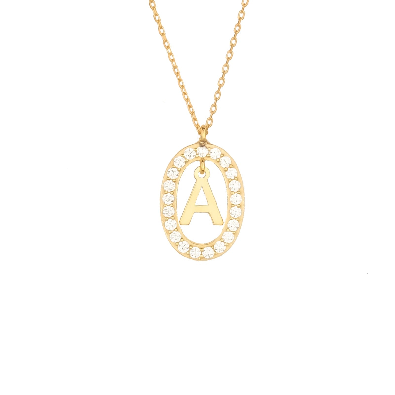 Kardelen Oval Buchstaben Kette - 925 SILBER