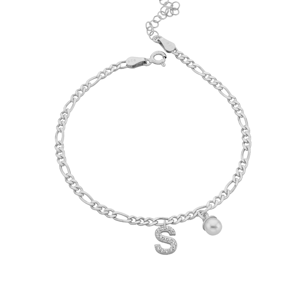 Kardelen Pearl Buchstaben Armkette - 925 SILBER